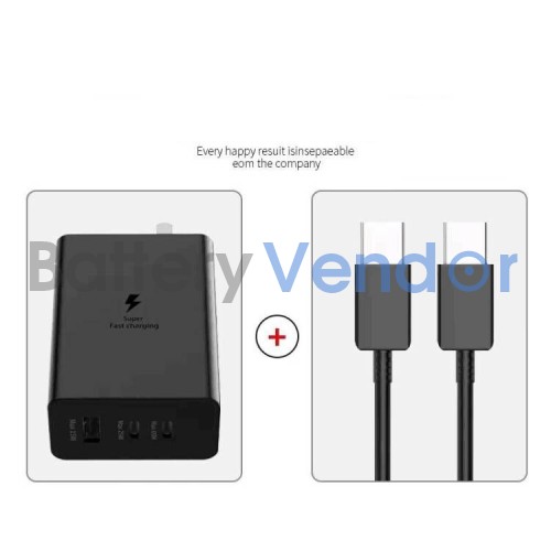 Samsung 65W Trio Adapter EP-T6530 EP-T6530NBEGUS with usb-c cable