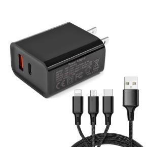 18W OnePlus 7t charger PD QC 3.0 + 3 in 1 usb-c cable